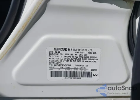 2023 Infiniti Q50 Luxe z USA, uszkodzony, nr VIN JN1EV7BP7PM510619